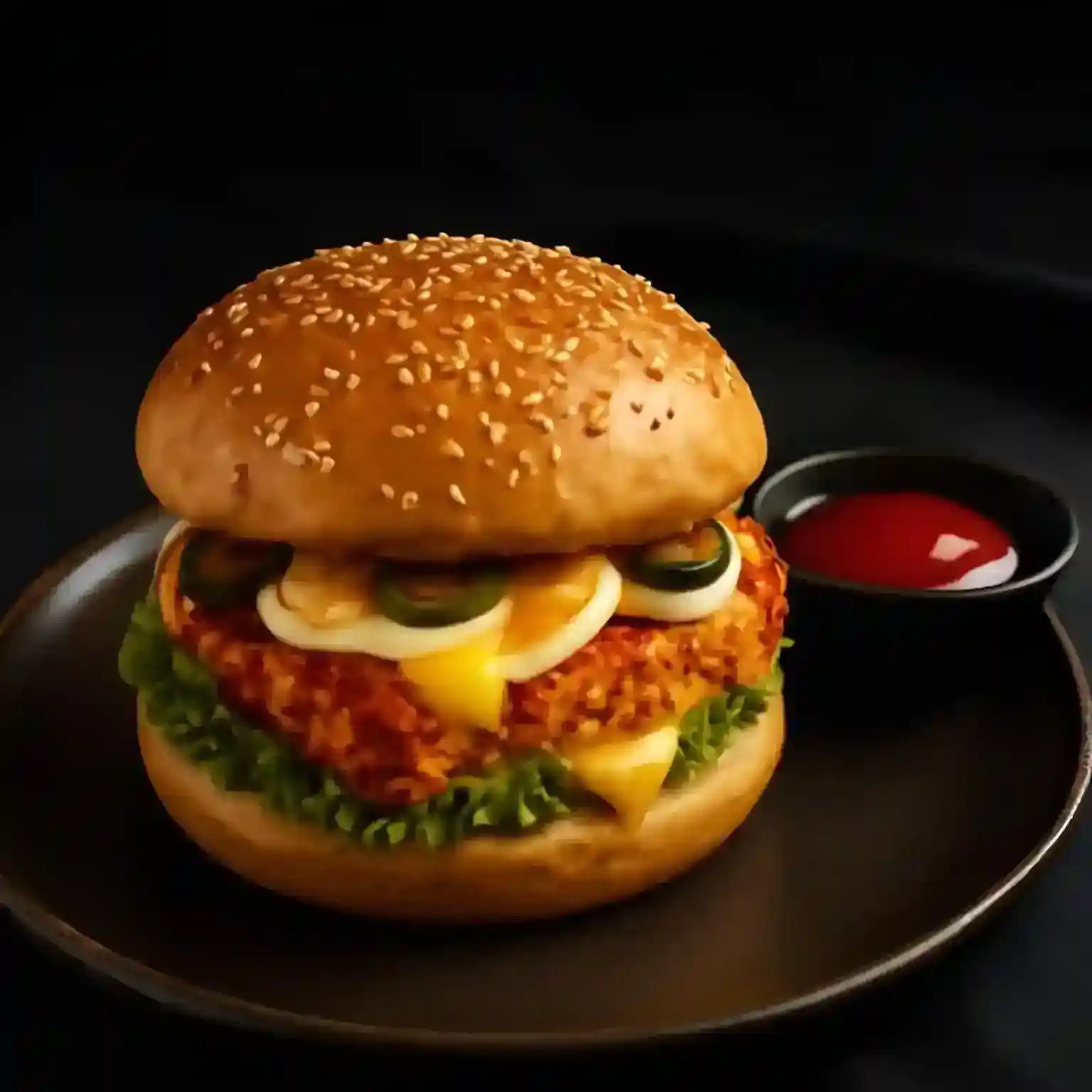 Spicy Veg Burger 🌶️