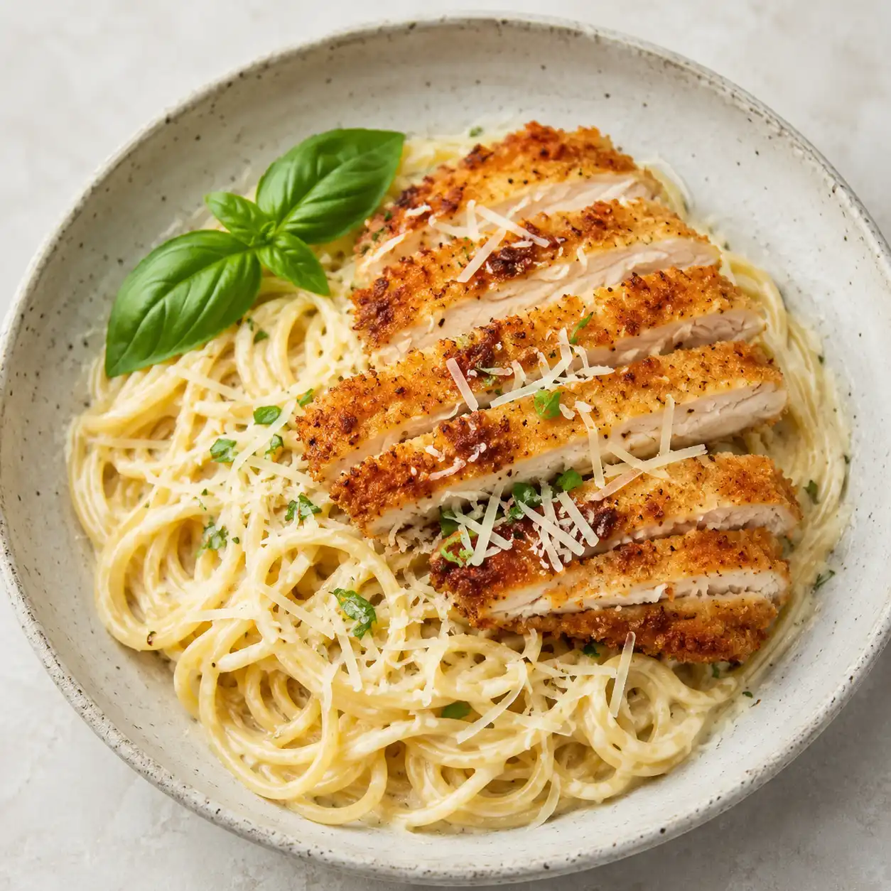 Spaghetti Cheesy Alfredo Pasta (Chicken)